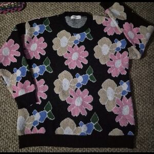 On trend flower child hippie  oversized sweater not a size S